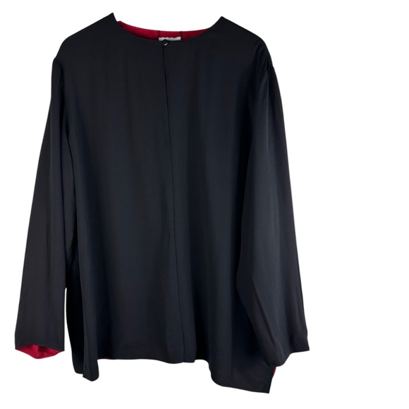 Coldwater Creek 2 pc Reversible Top Tunic Tank Shirt 3X 22 24 Red Black SILK - Picture 5 of 8